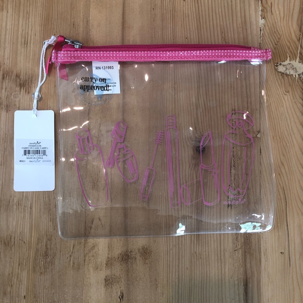 Mud Pie Clear Cosmetic Case On the Go Pouch